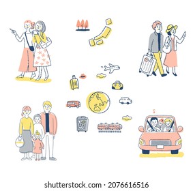 Various travel image illustration set