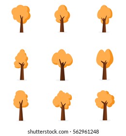 Various of tree set vector collection stock