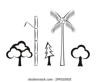 various tree simple illustration