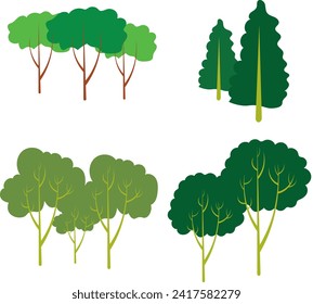 Various tree vectors. Forest and nature concept. Collection of different tree symbols. Education and training poster design. Vector drawn for plant and tree presentation.