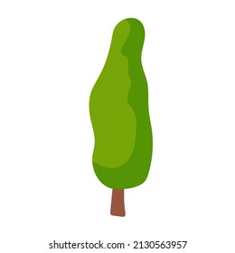 Varios árboles y arbustos. Paisaje. Elementos de la zona del parque. Ilustración del vector aislada en fondo blanco