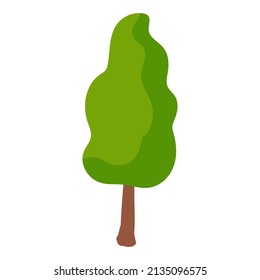 Varios árboles y arbustos. Paisaje. Elementos de la zona del parque. Ilustración del vector aislada en fondo blanco