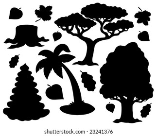 Colección de siluetas arbóreas - ilustración vectorial.