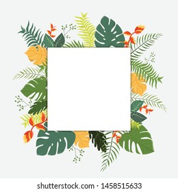 Various tropical forest illustrations for copy space
