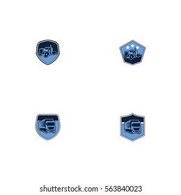 Various Truck Logo Vector Element Set