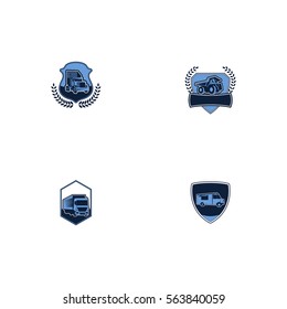 Various Truck Logo Vector Element Set