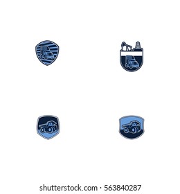 Various Truck Logo Vector Element Set