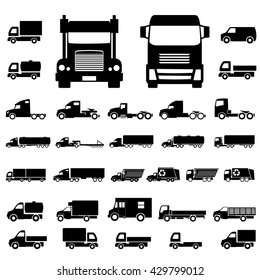 Various truck silhouettes