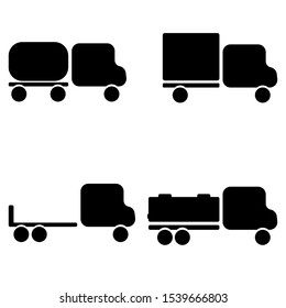 Various truck silhouettes in black