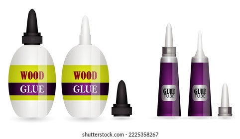 various of tubes glue stick isolated 