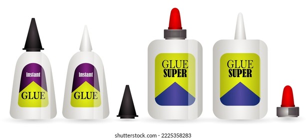 various of tubes glue stick isolated 