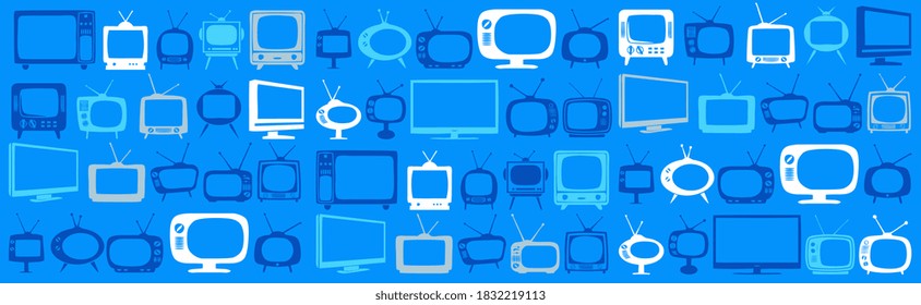 Various Tv Screen Repetition, Blue Tones