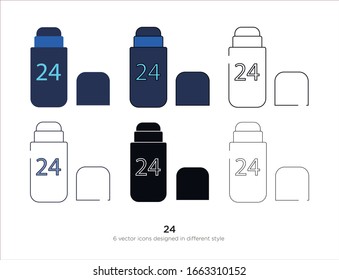 Various type of 24 hour protection set with the same frame types vector Illustrations