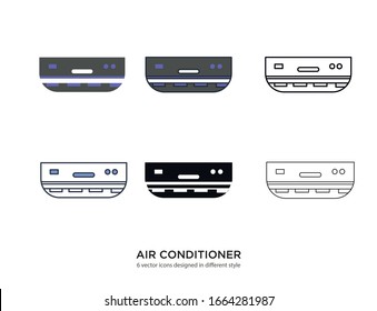 Various type of air conditioner set with the same frame types vector Illustrations