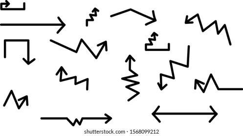 Various Type arrow line drawing, Arrow set illustration