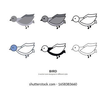 Various type of bird set with the same frame types vector Illustrations