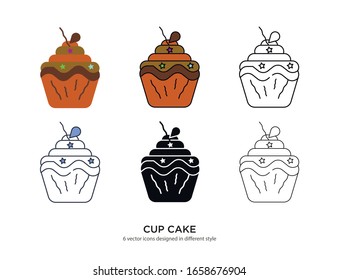 Various type of cake set with the same frame types vector Illustrations
