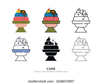 Various type of cake set with the same frame types vector Illustrations