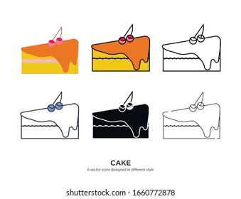 Various type of cake set with the same frame types vector Illustrations
