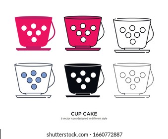 Various type of cake set with the same frame types vector Illustrations