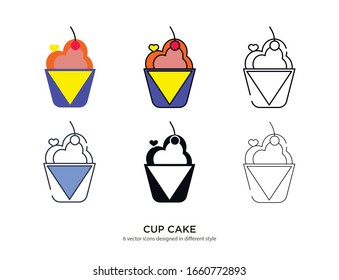 Various type of cake set with the same frame types vector Illustrations