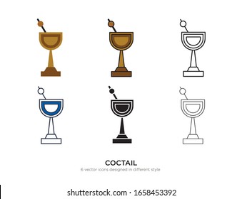 Various type of cocktail set with the same frame types vector Illustrations