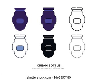 Various type of cosmetic bottle set with the same frame types vector Illustrations