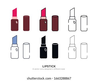 Various type of cosmetics set with the same frame types vector Illustrations