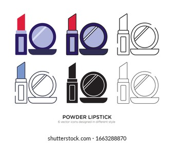 Various type of cosmetics set with the same frame types vector Illustrations