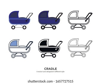 Various type of cradle set with the same frame types vector Illustrations