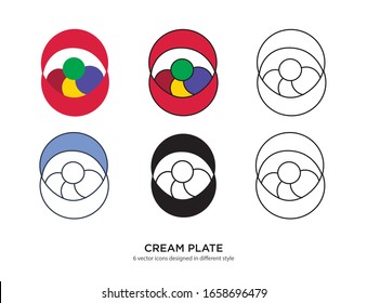 Diversos tipos de placa crema con los mismos tipos de marco vectorial Ilustraciones vectoriales
