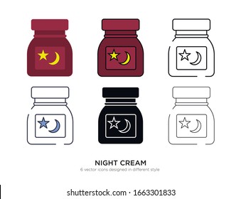 Various type of cream set with the same frame types vector Illustrations