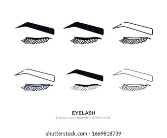 Verschiedene Arten von Augen mit Wimpern Set mit denselben Rahmentypen Vektorgrafik-Illustrationen