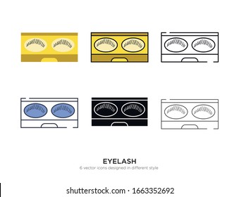 Various type of eye and eye lashes set with the same frame types vector Illustrations