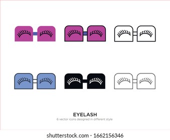 Various type of eyelash set with the same frame types vector Illustrations