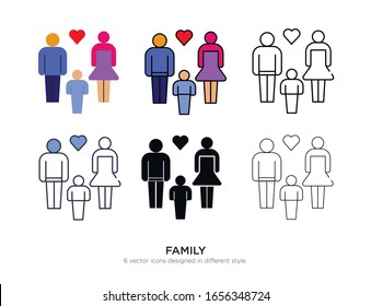 Various type of family set with the same frame types vector Illustrations