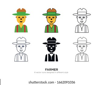 Various type of farmer set with the same frame types vector Illustrations