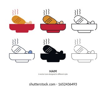 Various type of ham set with the same frame types vector Illustrations