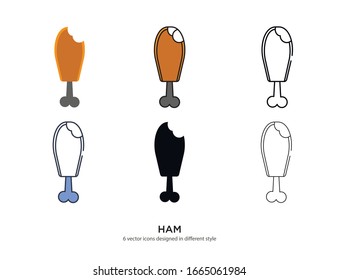 Various type of ham set with the same frame types vector Illustrations