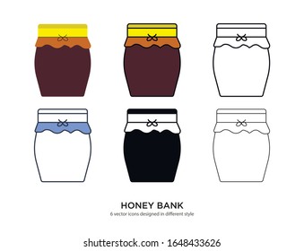 Varios tipos de banco de miel con los mismos tipos de marco vectorial Ilustraciones vectoriales
