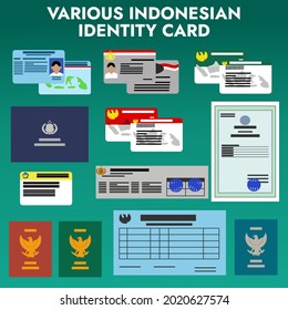 various type of Indonesian Identity card and Document suitable for any news or Illustration about Indonesian citizenship