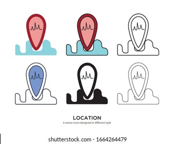 Various type of location set with the same frame types vector Illustrations