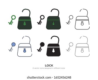 Various type of lock set with the same frame types vector Illustrations