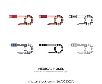 Varios tipos de manguitos médicos establecidos con los mismos tipos de marco vectorial Ilustraciones vectoriales
