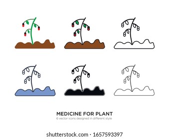 Various type of medicine for plant set with the same frame types vector Illustrations