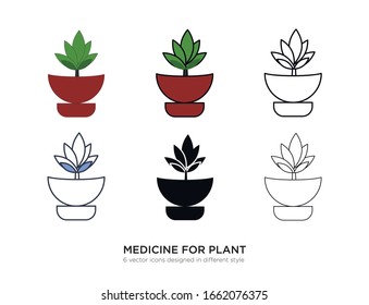 Diversos tipos de medicina para plantas con los mismos tipos de marco vectorial Ilustraciones vectoriales
