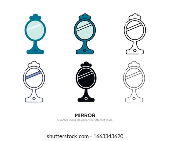 Various type of mirror set with the same frame types vector Illustrations