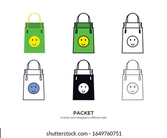 Various type of packet set with the same frame types vector Illustrations