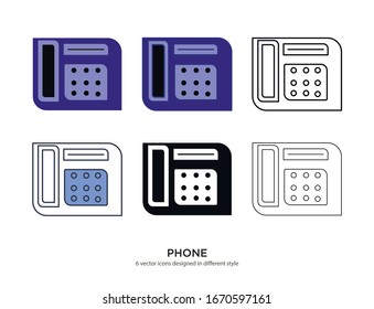 Various type of phone set with the same frame types vector Illustrations