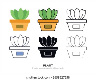 Various type of plant set with the same frame types vector Illustrations